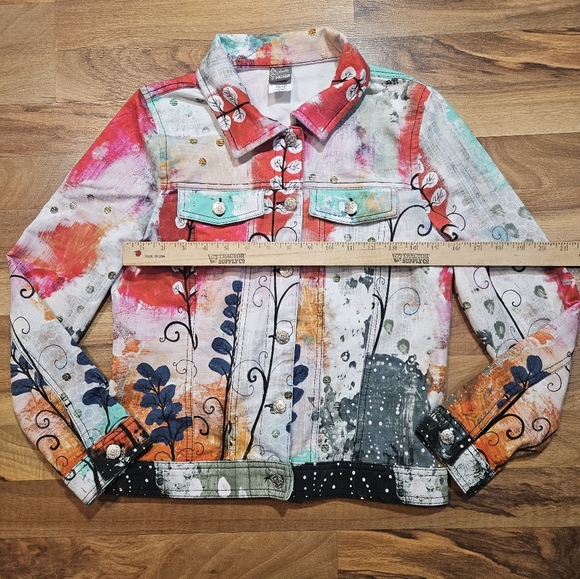 Dolcezza Simply Art Abstract Print Jacket Women’s Small - Picture 5 of 9